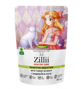 ZiLLii Sensitive Digestion, влажный корм кошек (индейка в соусе)